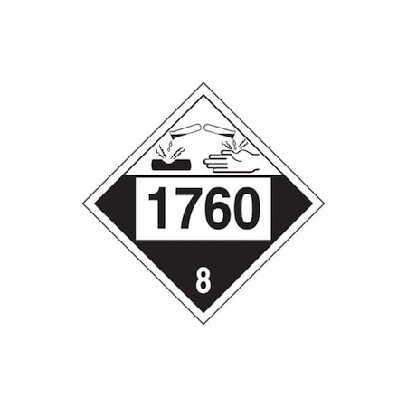 Accuform 4DIGIT DOT PLACARD HAZARD CLASS 8 MPL782CT10 MPL782CT10